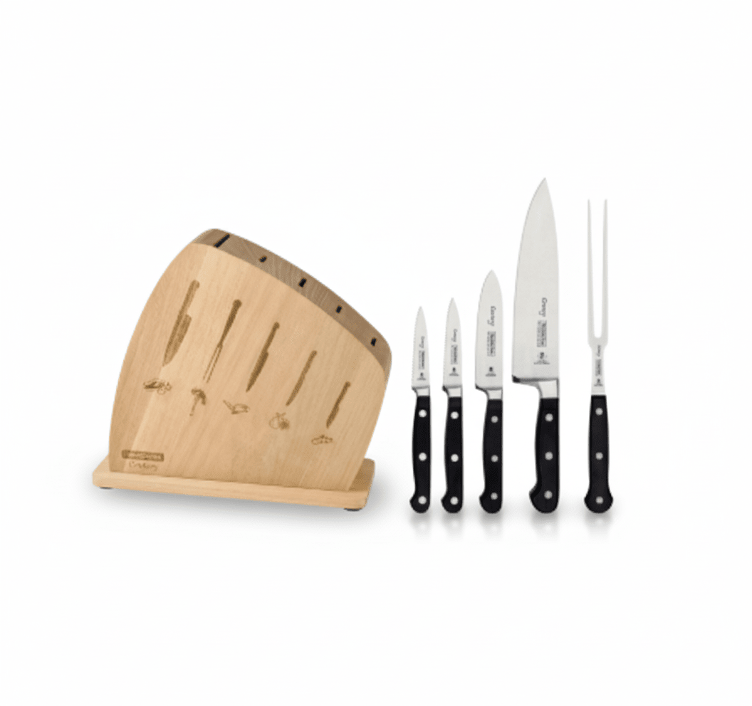JUEGO De CUCHILLOS x 6 Piezas Con TACO Madera CENTURY- TRAMONTINA1
