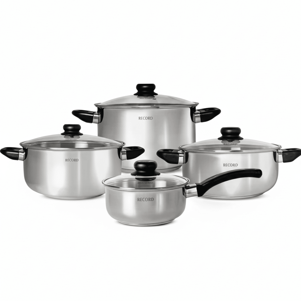 JUEGO De OLLAS Acero Inoxidable MORELIA x 8 Pzs  - RECORD1