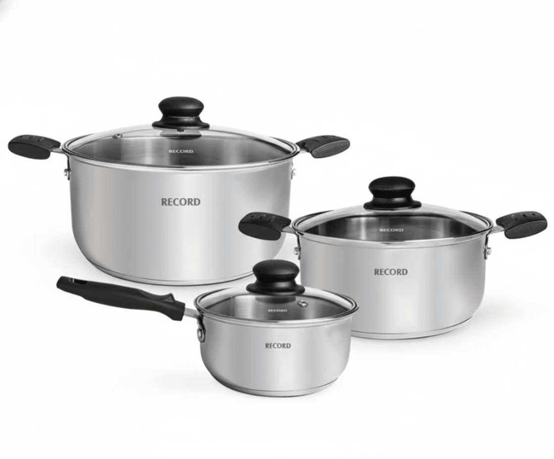 JUEGO De Ollas Acero Inoxidable NOELLA 6 Pzs  - RECORD-1