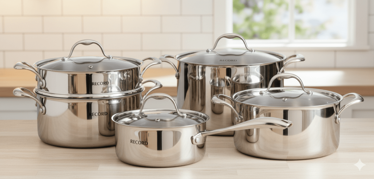 JUEGO De OLLAS PIACCERE Acero Inoxidable 9 Pz Tapa Acero2