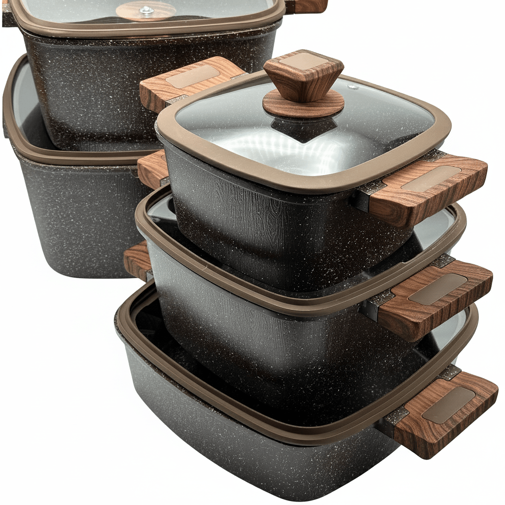 JUEGO De Ollas ROCA VOLCANICA x 10 Pzs2