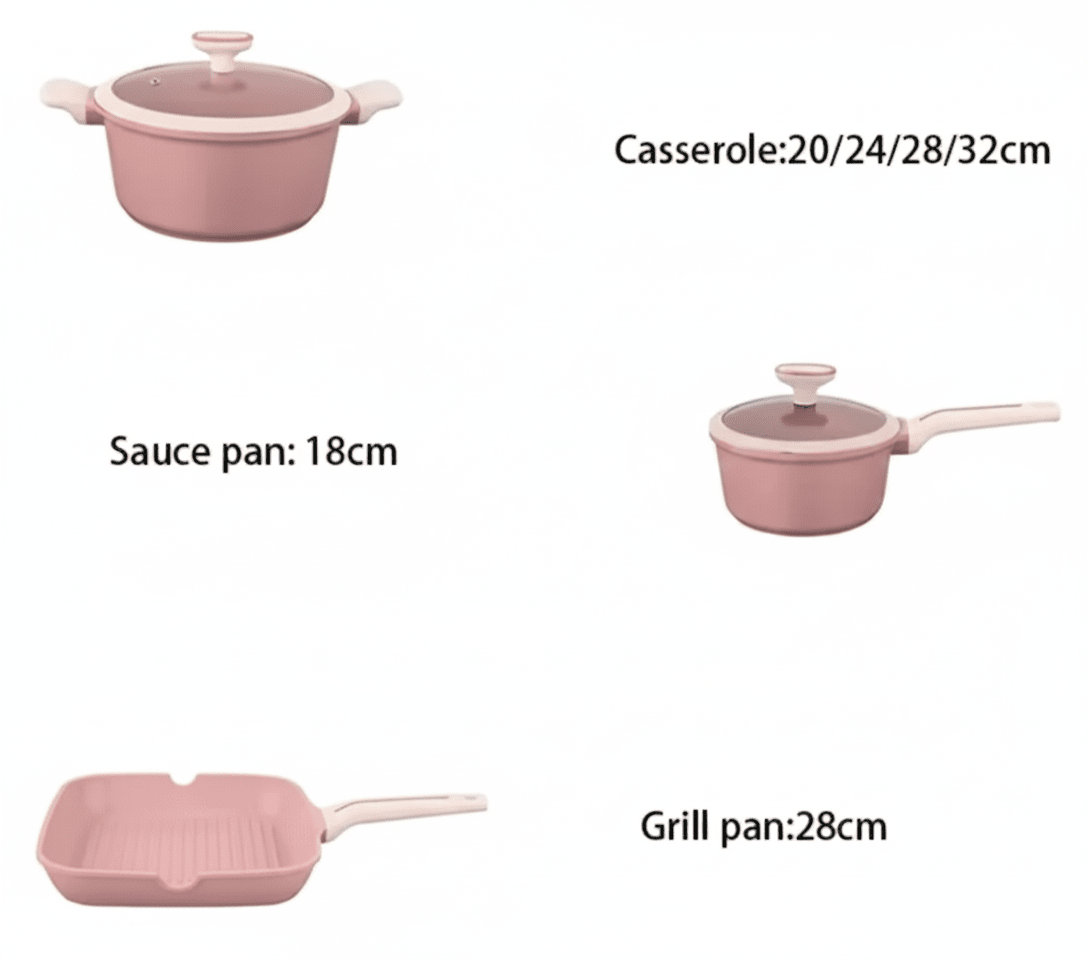 JUEGO DE OLLAS ROCA VOLCÁNICA ROSADO x16 PZS – SOLANGEL4