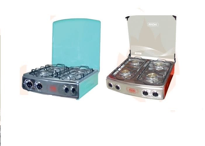 COCINA a GAS 4 Hornillas MESA KAREN Tablero Acero Con Tapa - COLORES - FADIC1