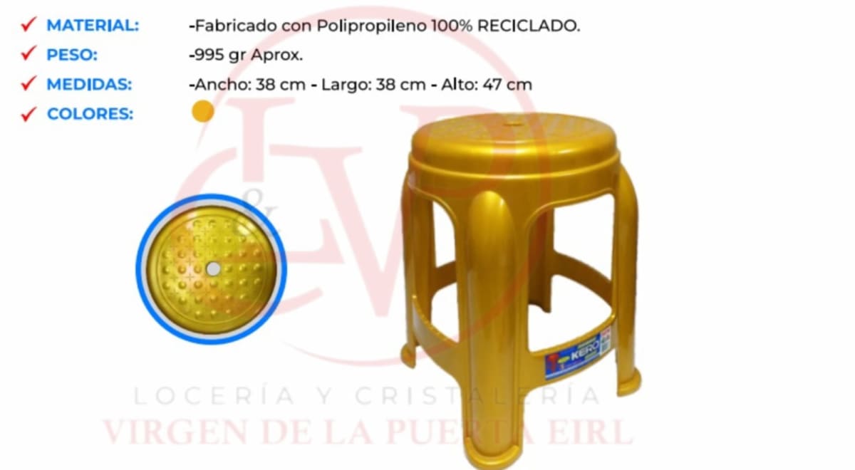 BANCO MOD.KERO COLOR ORO EXTRA GRANDE - DAYR2