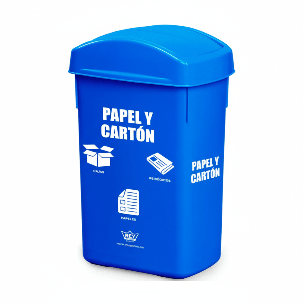 PAPELERA RECTANGULAR # 30 C/LOGO - ECOLOGICO1