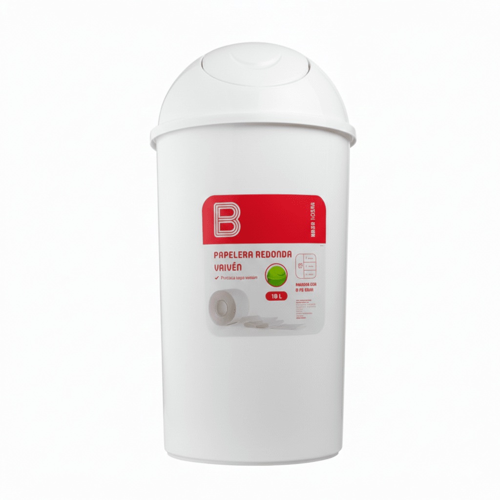 PAPELERA Redonda Tapa Vaiven 18 lt -4