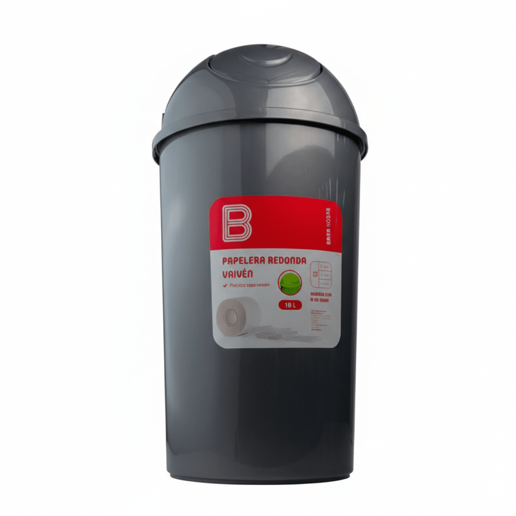 PAPELERA Redonda Tapa Vaiven 18 lt -1