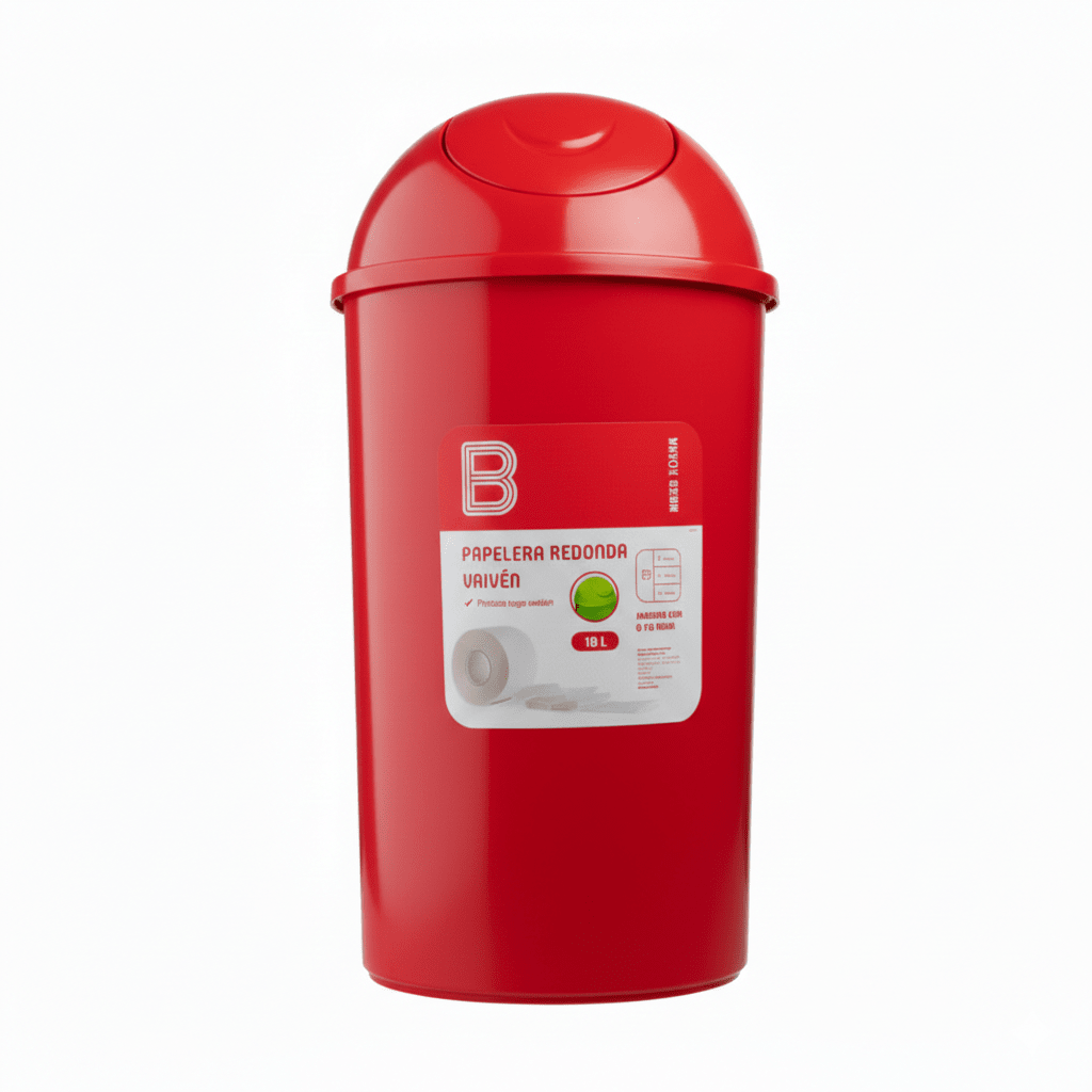 PAPELERA Redonda Tapa Vaiven 18 lt -3
