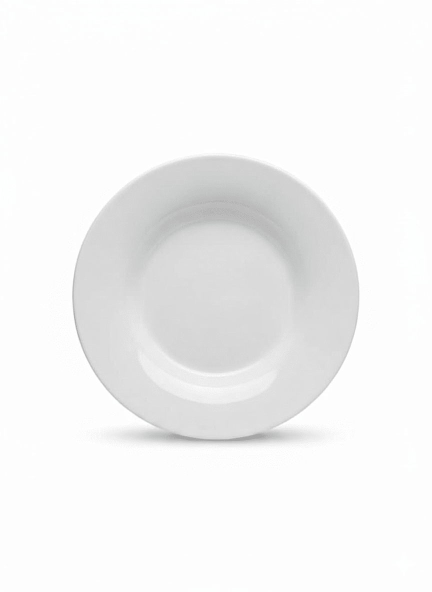 PLATO De LOZA Blanco Hondo y Tendido - ICHIMAT1