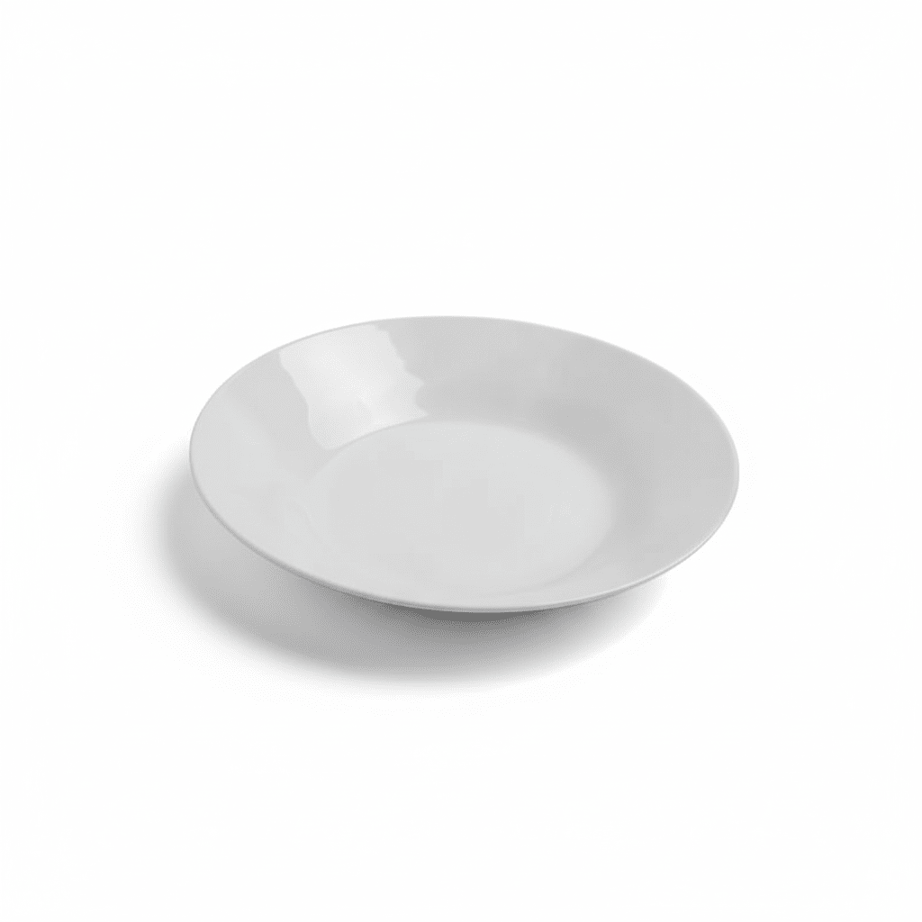 PLATO De Loza BLANCO Hondo CREMA - ICHIMAT1