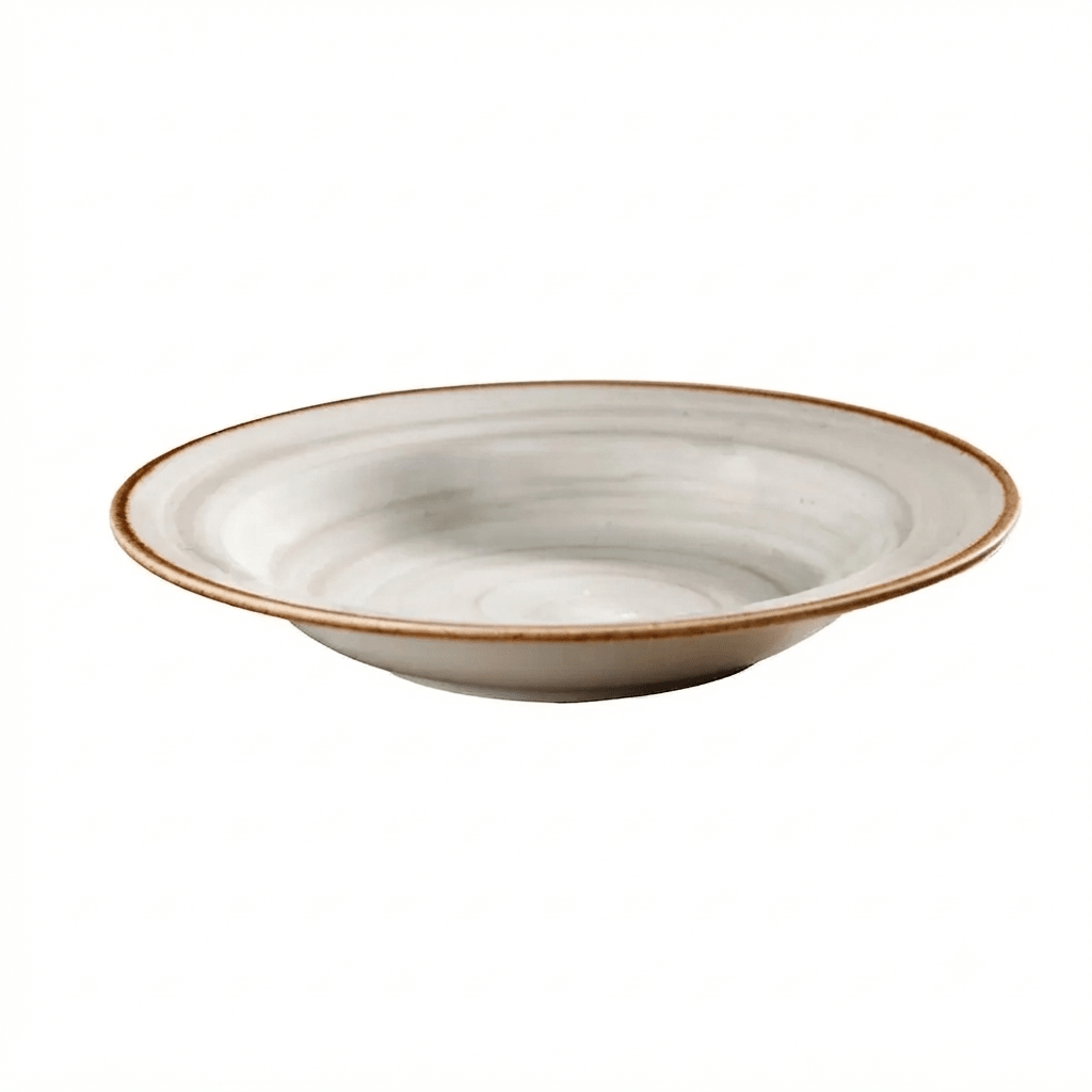 PLATO De Loza HONDO ALA 340 cc Artisan GRIS1