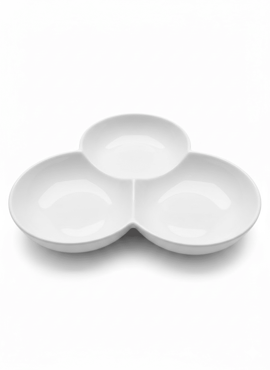 PLATO De Loza IRREGULAR Con 3 Divisiones -- ICHIMAT1