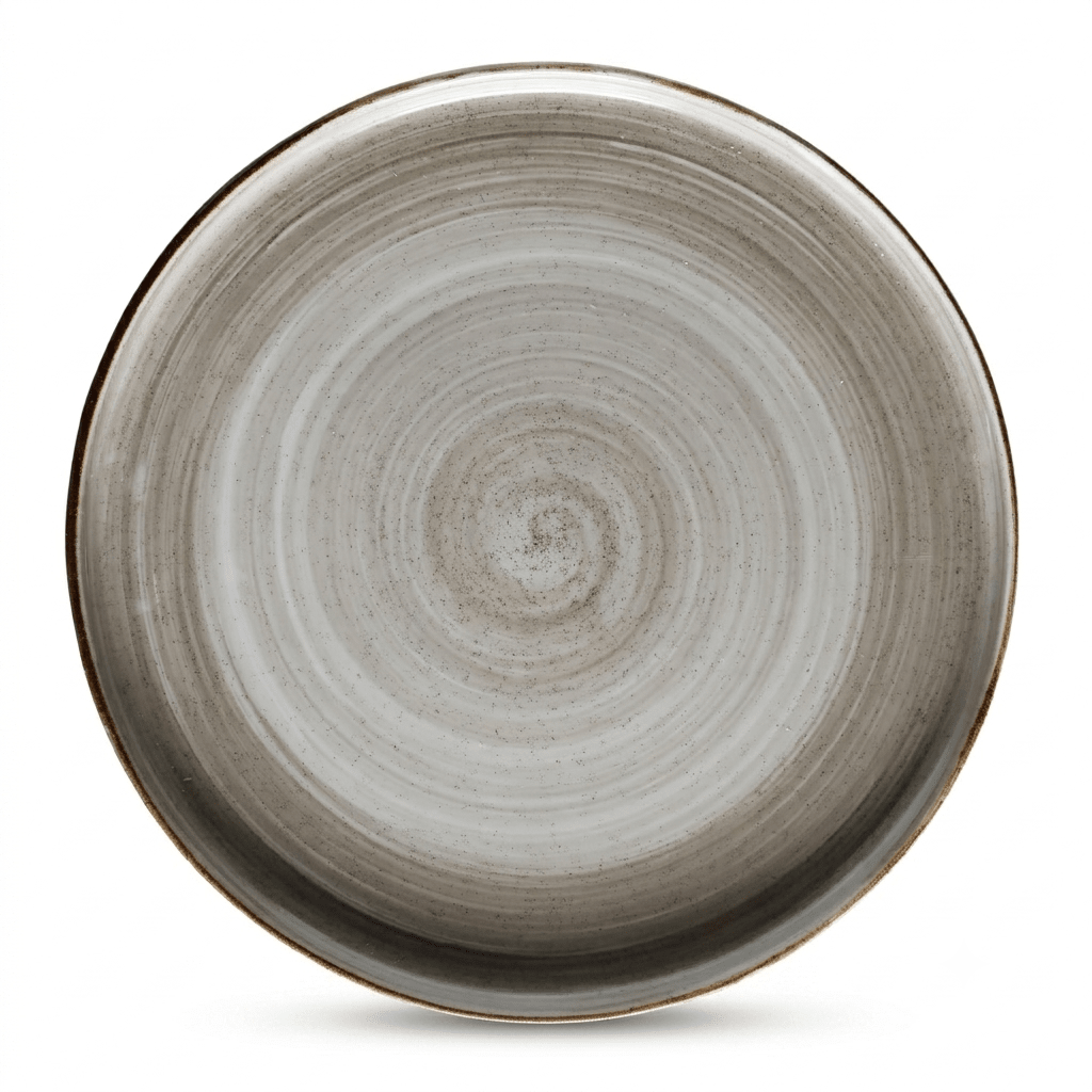 Plato pando 27.9cm Rustic artisan gris1