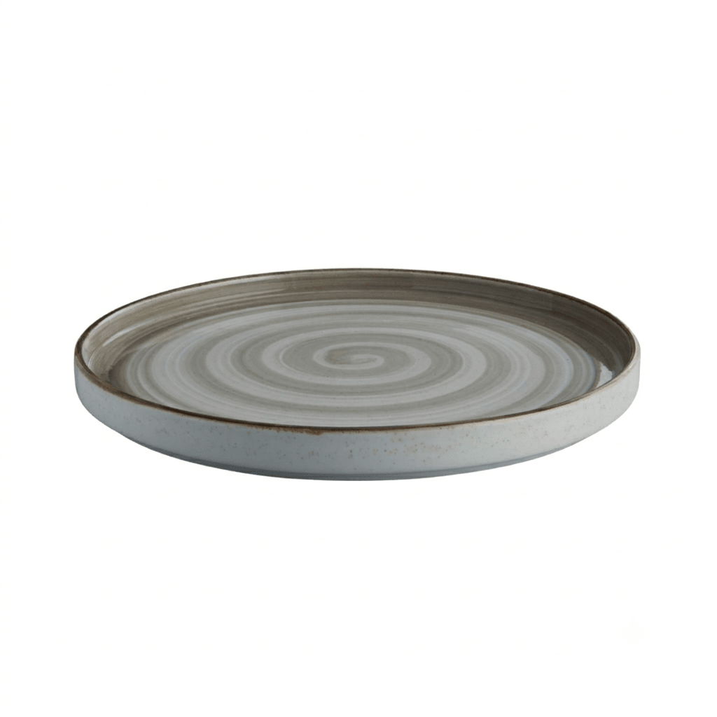 Plato pando 27.9cm Rustic artisan gris2