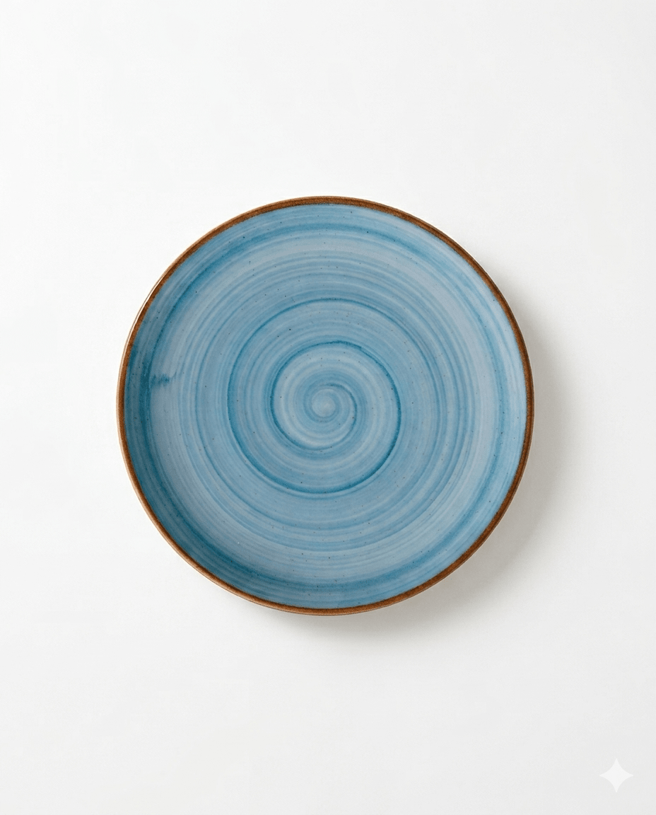 PLATO De Loza TENDIDO COUPE 17.7 Cm Artisan AZUL1