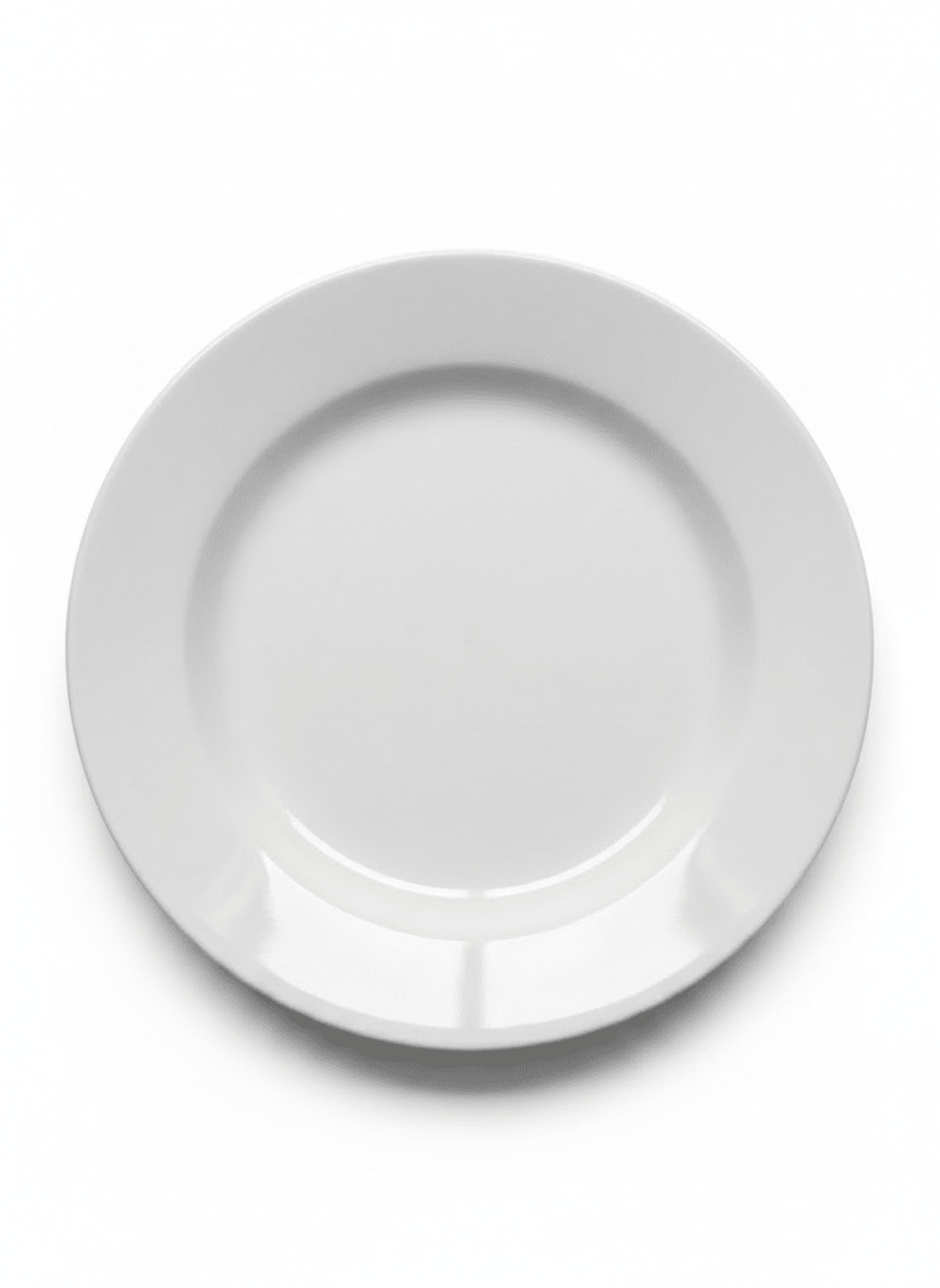 PLATON de Loza TENDIDO Redondo  Blanco Hotelero PESADO - ICHIMAT1