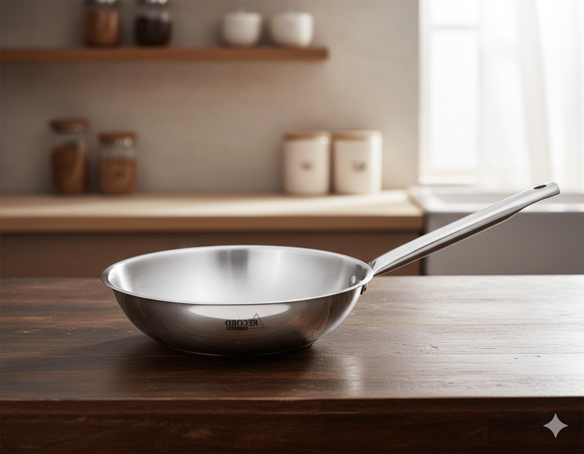 SARTEN PROFESSIONAL Acero Inoxidable FONDO DIFUSOR Sin Tapa - RECORD1