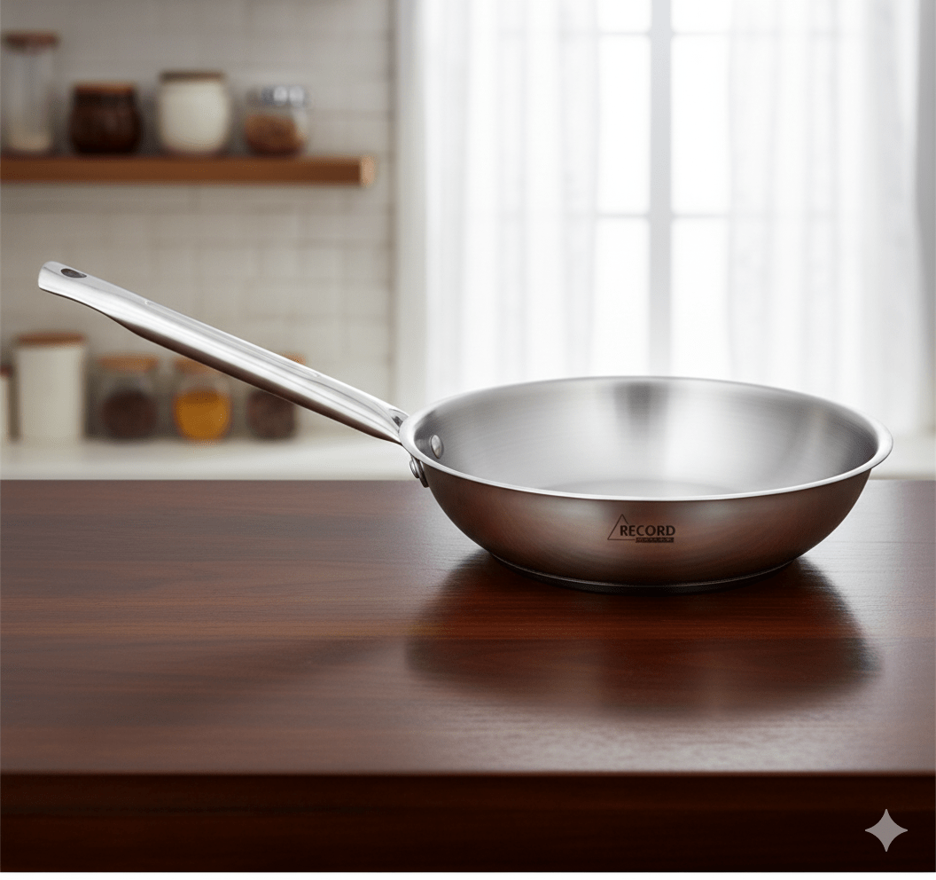 SARTEN PROFESSIONAL Acero Inoxidable FONDO DIFUSOR Sin Tapa #26 - RECORD1