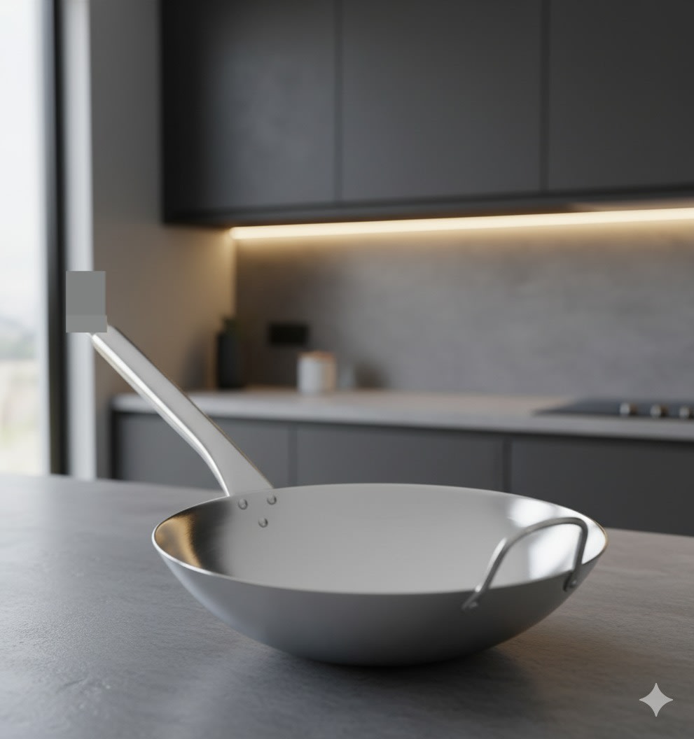 SARTEN WOK BRILLANTE ACERO #28 - ABHER1