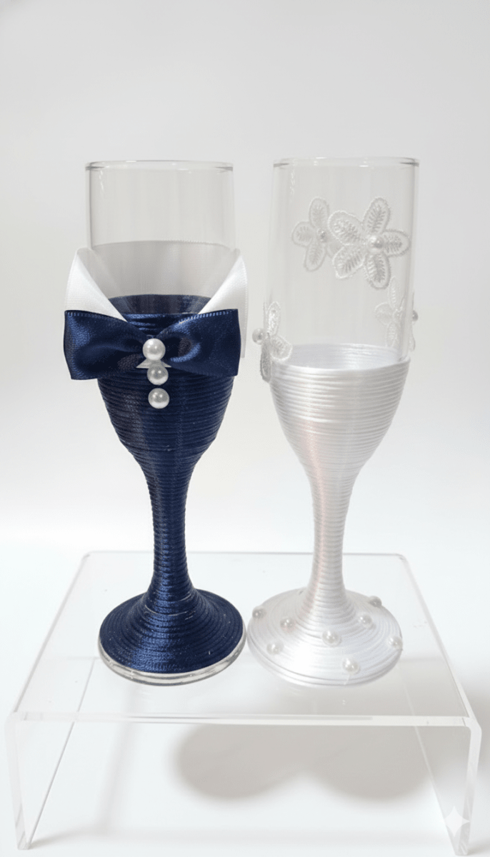 SET De COPAS MATRIMONIO x 2 Decoradas3