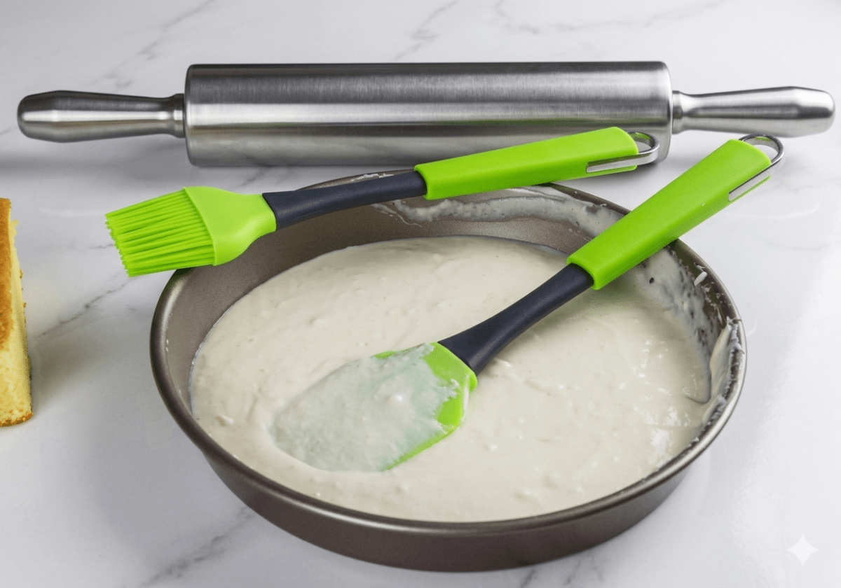 SET De Espatula Doble Cara + Cuchara De SILICONA Mango Verde4