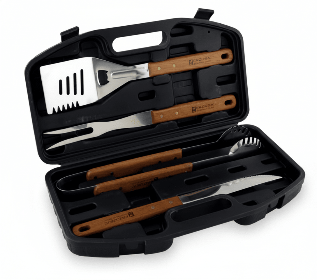 SET DE UTENSILLOS PARA PARRILLA BBQ con MALETIN1