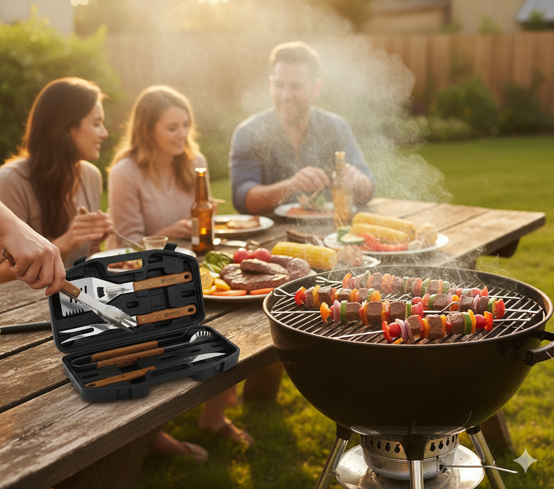 SET DE UTENSILLOS PARA PARRILLA BBQ con MALETIN2