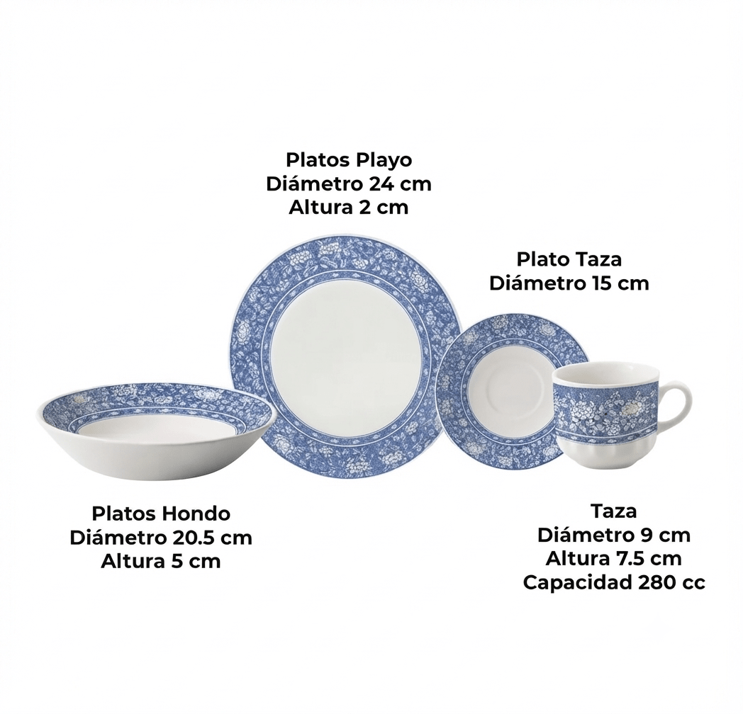 SET DE VAJILLAS LOZA x 16 BLUE LACE1