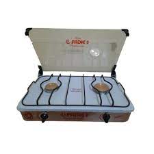 COCINA a GAS 2 hornillas SILENE todo ACERO con TAPA VIDRIO - FADIC1