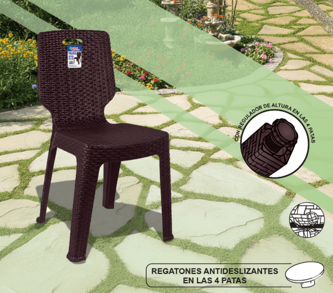 SILLA Plastica RATAN Modelo TAVIRA Sin Brazo - HERCUPLAST1