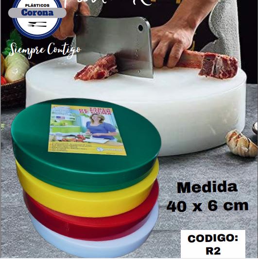 TABLA de PICAR profesional REDONDA 40x6 cm TA-R2 -AMERICAN1
