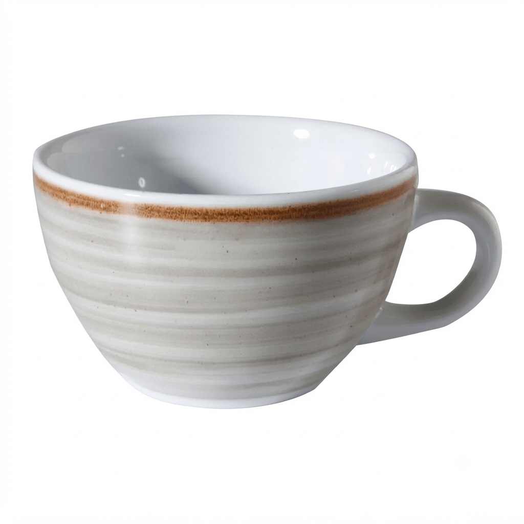 TAZA De Loza Con PLATO 260 cc Artisan GRIS1