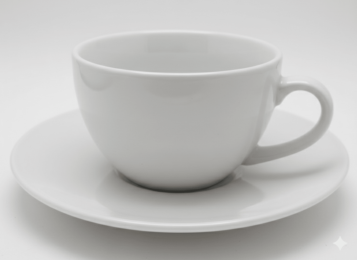 TAZA De Loza JUMBO 348 cc Con PLATO 18.1 cm Actualite BLANCO1