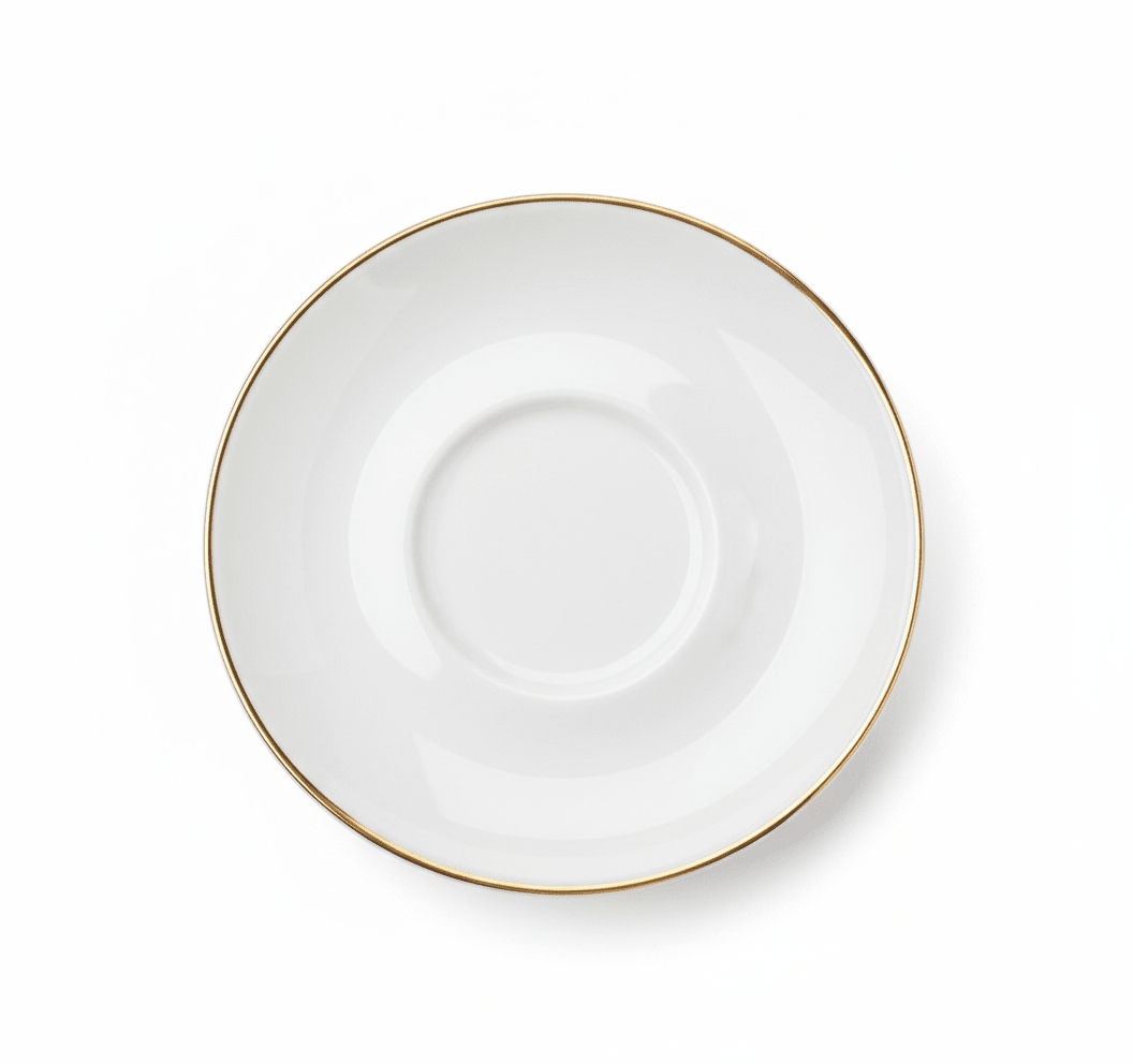 Taza de Té Loza Filo Oro con Plato 180 cc - Línea Hotelera2