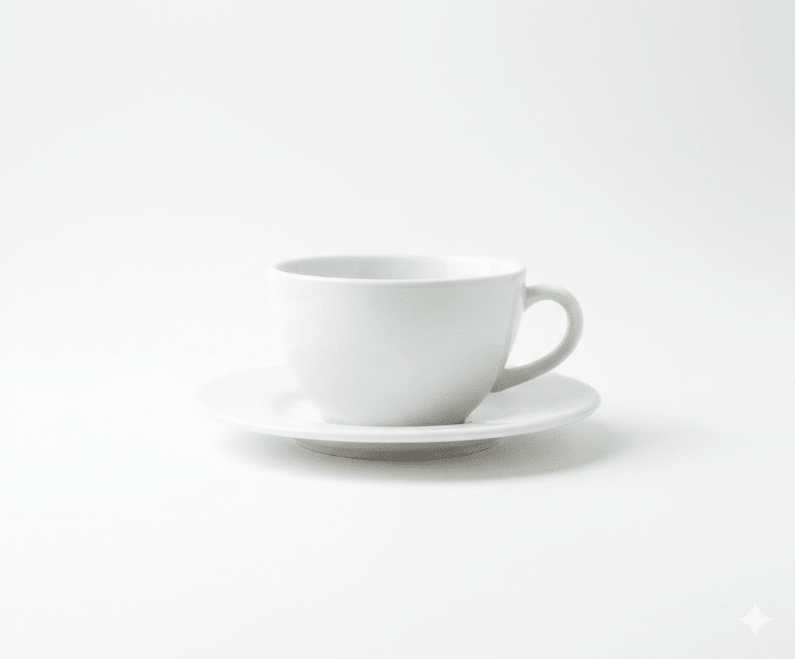 TAZA TE Loza Con Plato 260 cc ACTUALITE Blanco2