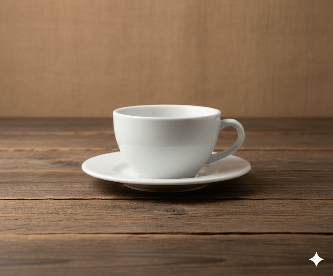 TAZA TE Loza Con Plato 260 cc ACTUALITE Blanco1