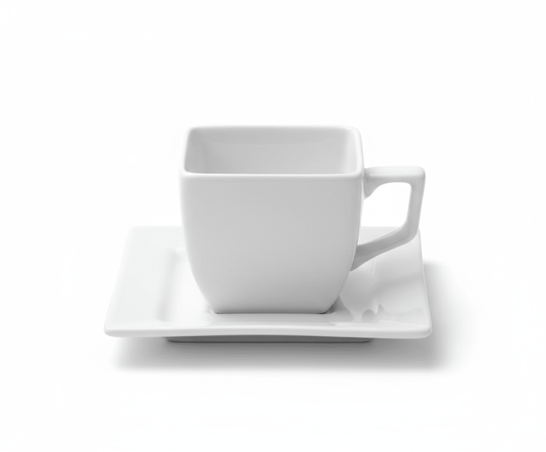 TAZA Y PLATO CUADRADO 150 cc HOTELERA1
