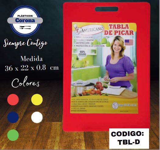 TABLA De PICAR Liviana MEDIANA 36x22x0.80 Cm TBL-D - AMERICANO1