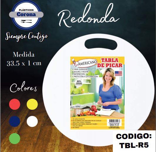 TABLA De Picar REDONDA 33.5x1 Cm TBL-R5 -AMERICAN1