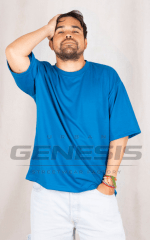 POLERA BOXY FIT AZUL PETROLEO 1