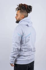 POLERON CANGURO GRIS MELANGE CLARO