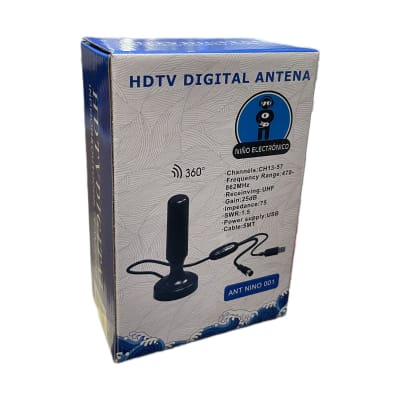 Antena Hdtv Con Amplificador De Señal 5metros Negro5