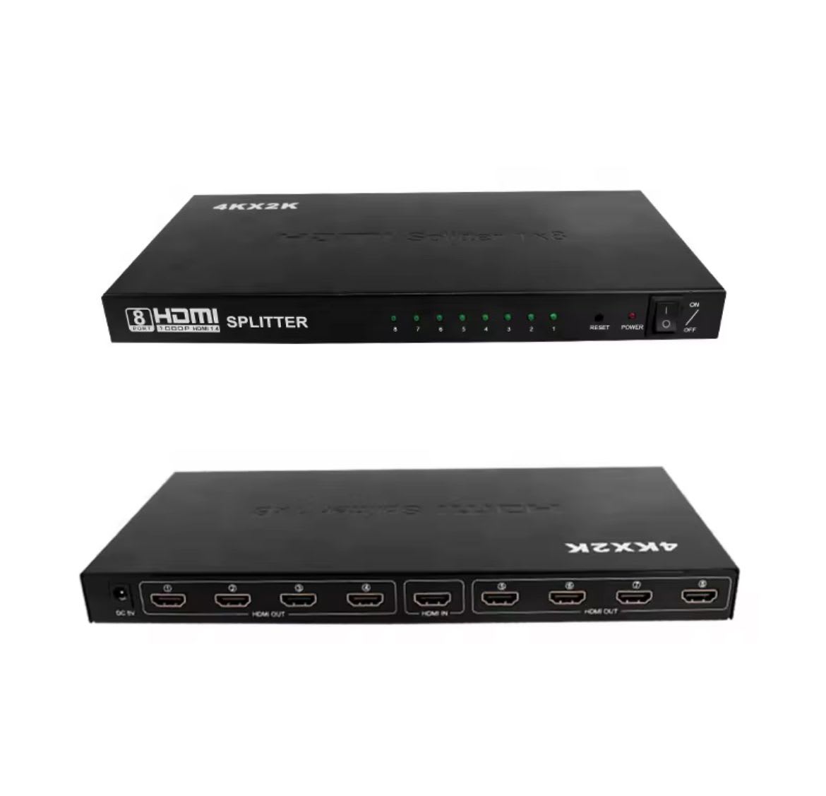 Splitter Hdmi 1x8 Salidas Metalico 2K4K C/fuente HDTV 1.44