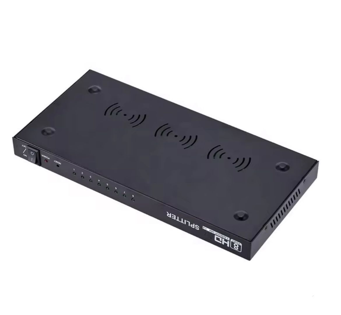 Splitter Hdmi 1x8 Salidas Metalico 2K4K C/fuente HDTV 1.43