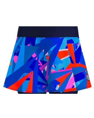Falda Spike Printed Wavy - Dark Blue1