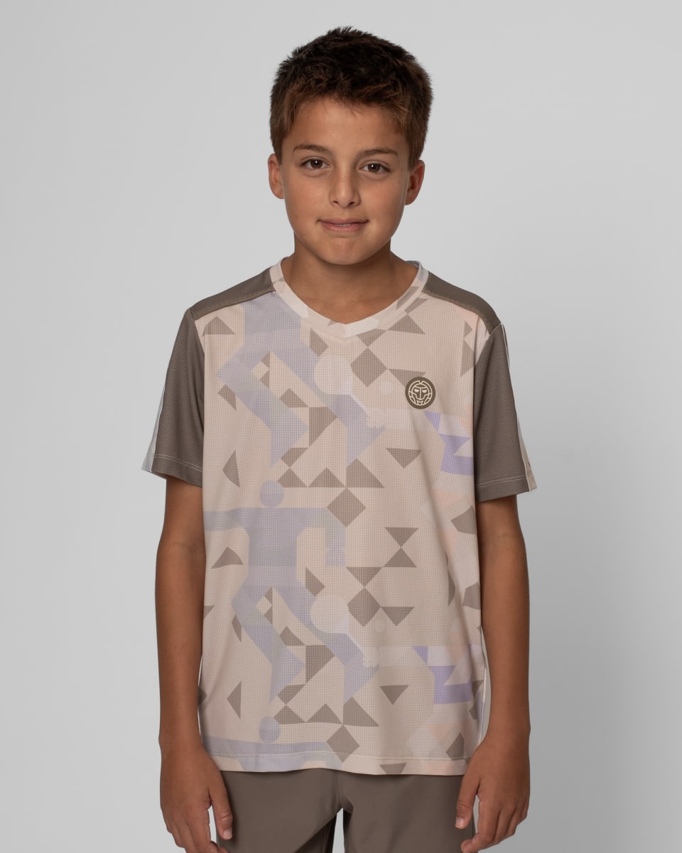 Polo Paris 2025 V-Neck T-Shirt Boys - Beige, Brown3