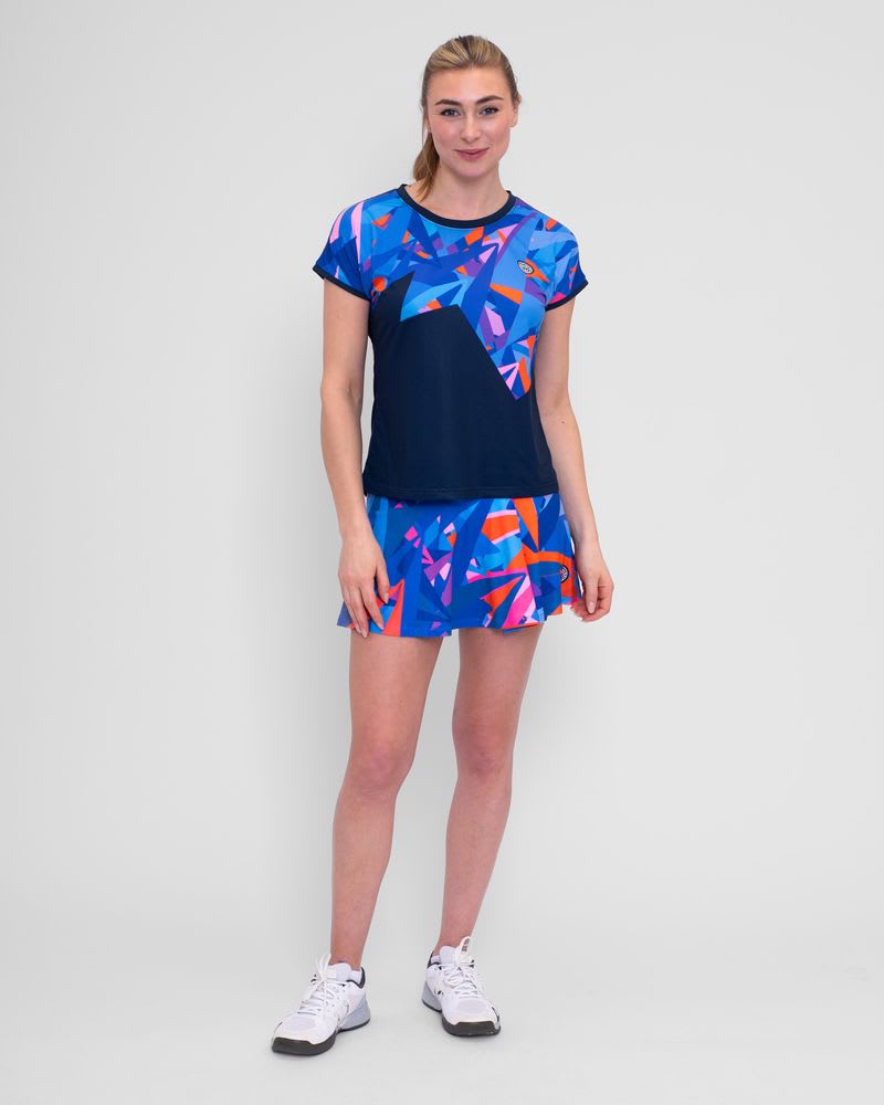 Falda Spike Printed Wavy-dark blue3