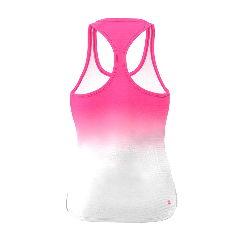 Polera Crew Gradiant Junior Tank - pink, white2
