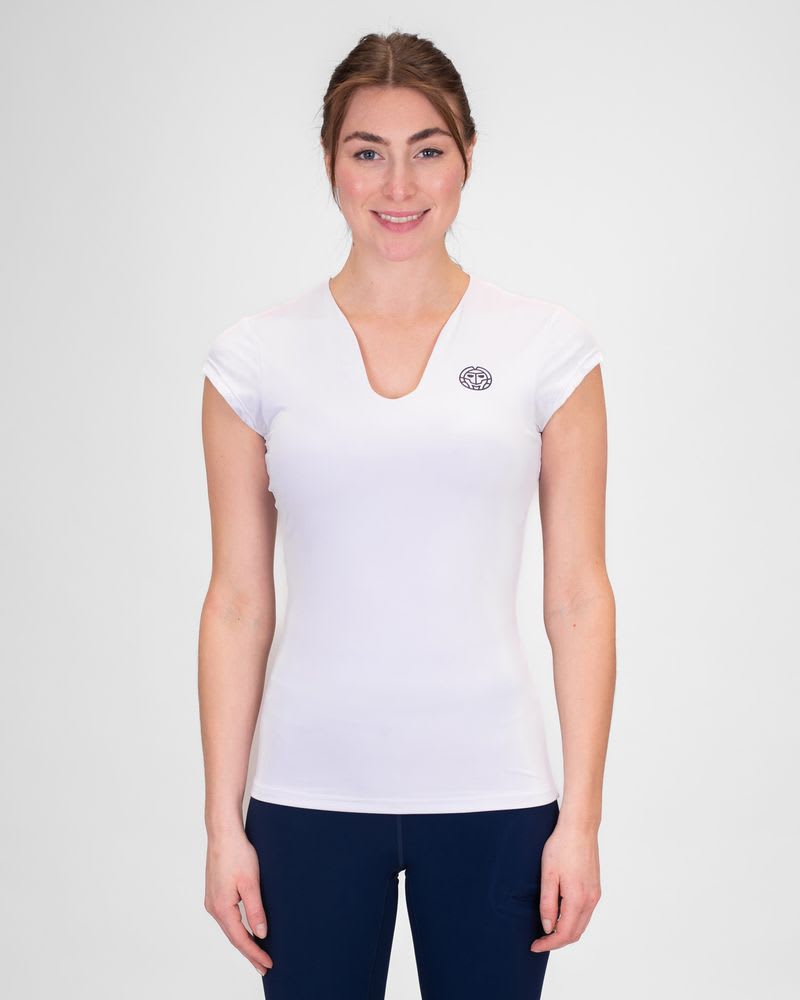 Polo V-Neck Tee - White1