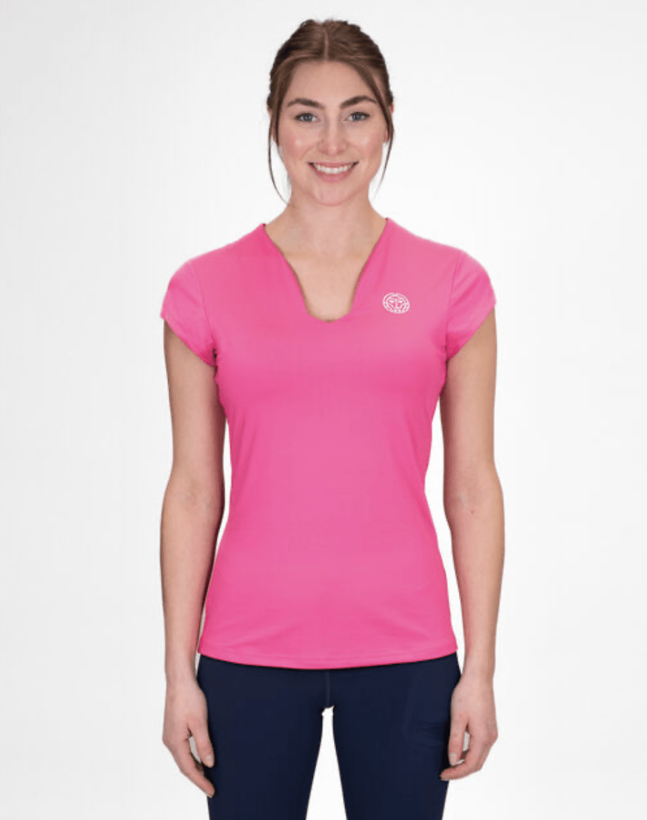 Polo Crew V-Neck Tee - Pink3